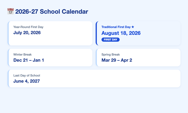Academic Calendar